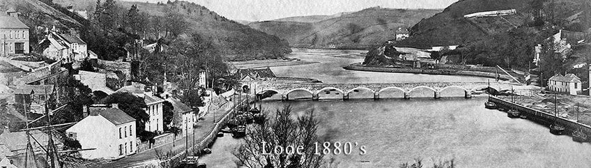 Looking up river at Looe in the early 1880s 